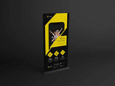 mobile app dark roll-up ai app banner branding design flat marketing rollup rollup banner