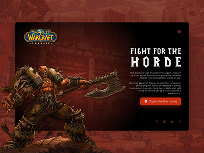 World of Warcraft Classic - promo concept design games horde minimal online games orcs ui videogame warcraft web webdesign website world of warcraft wow