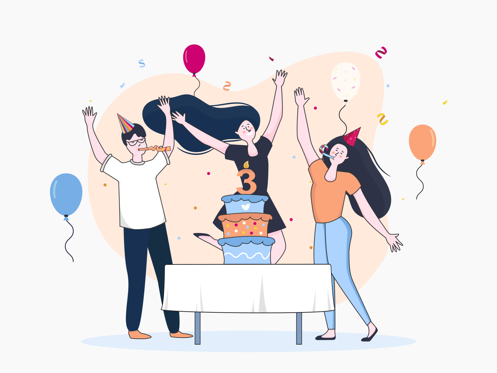 Illustration - 3 years from the Birthday by Alex Svezh on Dribbble