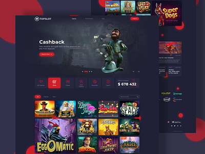 Redesign of Online Casino casino casino games design icon online games slots ui ux web web design website