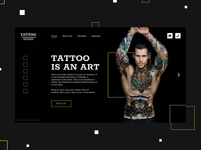 Tattoo Studio branding design promo tattoo tattoo artist typography ui web website