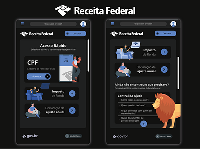 darkmode mobile 1 app brasil conceito design receitafederal redesign site site design ux web