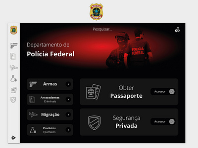 Polícia Federal - Concept Redesign app brasil design federal governo do brasil law police polícia polícia federal redesign site design ux web