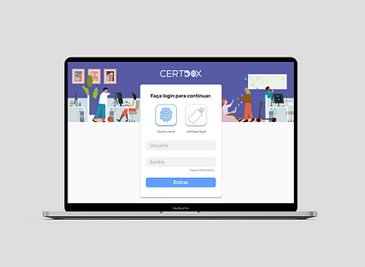 CertDox - Login Page design site design web