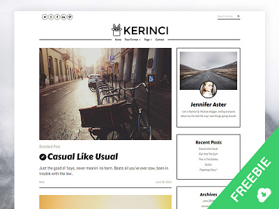 Kerinci Free WordPress Theme blog freebies template theme typography web wordpress wordpress theme