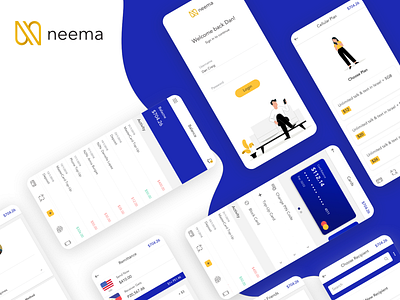 Neema app app design design digital wallet finance app fintech app fintech branding logo ui ux