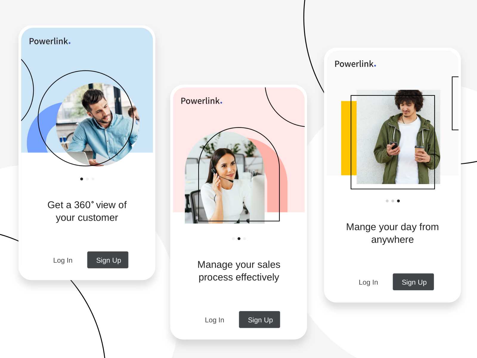 Powerlink CRM Onboarding Screens by Gisselle Ivancovsky on Dribbble