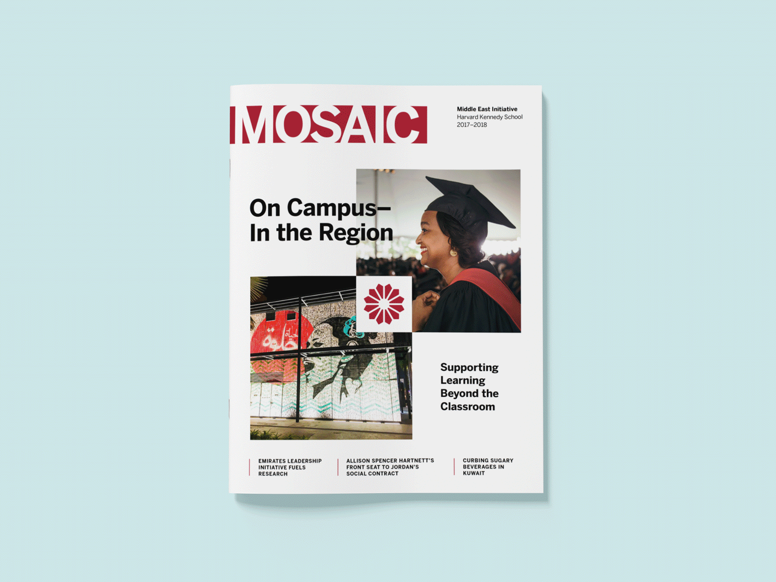 Mosaic, Middle East Initiative center education kennedy layout newsletter print publication typography
