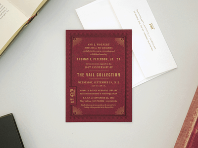 The Vail Collection Invitation design event invitation letterpress mit print typography