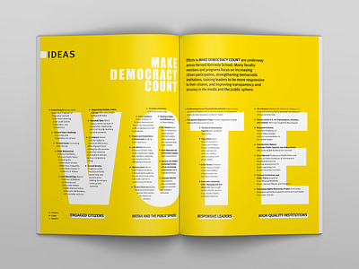 HKS Magazine Spread, Make Democracy Count Ideation