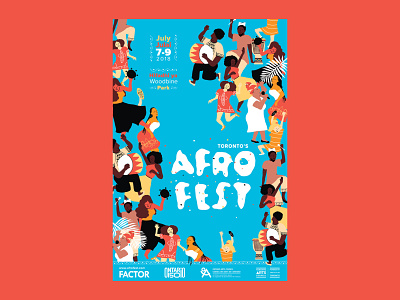 Afrofest | Poster Design african branding bright color character design festival flat illustration graphic design illustration poster poster design print print design visual identity