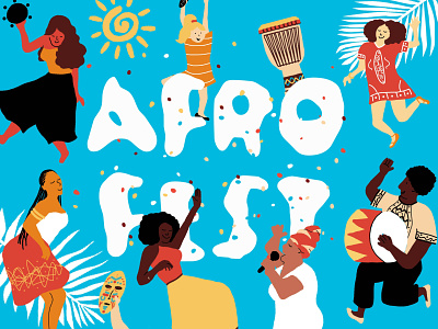 Afrofest | Branding african afrofest brand design brand identity branding bright color character design festival graphic design illustration logo rebrand vibrant visual identity