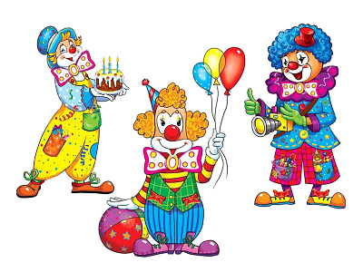 Clowns circus circus clowns fun holiday illustration smile