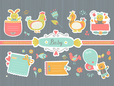 Stickers for baby photo album