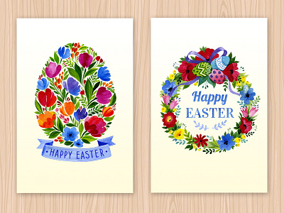 Happy Easter celebration easter egg eggshell floral flower holiday ornament religion spring vector vintage