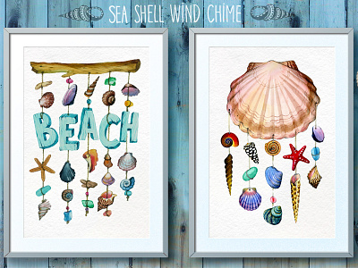 Watercolor sea shell hand drawn clipart nautical nautilus sea creatures sea shell clip art sea star seashell summer travel vacation