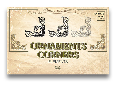 Ornaments corners banner card certificate damask damask frame decorative element frame ornament ornate renaissance vintage