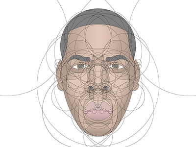 Jay-Z Portrait Circular Lines portrait