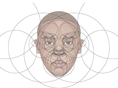 Dr. Dre Portrait Lines fibonacci golden ration grid guides lines portrait