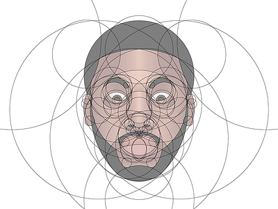 Meek Mill Portrait (Circles) circles fibonacci golden ratio hiphop meek mill philadelphia portrait rapper vector