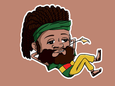 Rastaman art character clean drawing flat identity illustration minimal sketch sticker typography vector