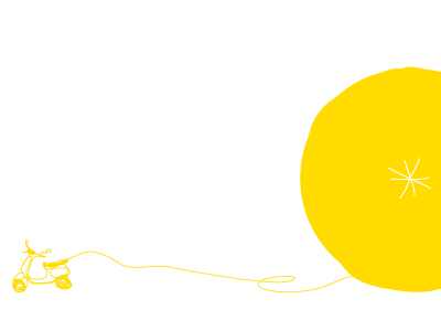 The Big Yellow circle illustration vespa yellow