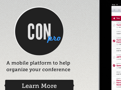 We'll call it CON for now. conference mobile web website