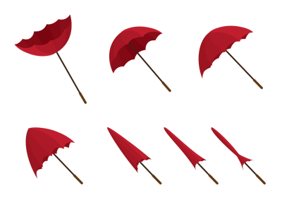 Brellies illustration red umbrellas