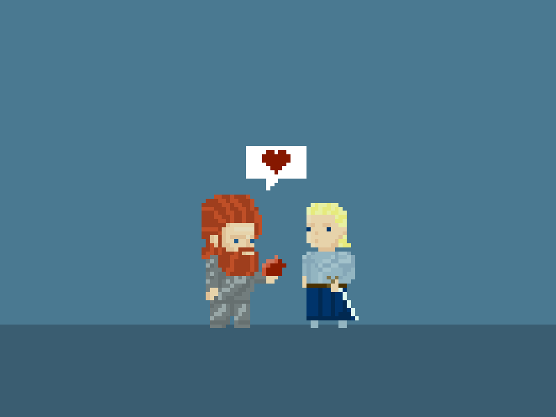 Tormund and Brienne Pixel-art brienne funny game of thrones gif personal project pixel art tormund