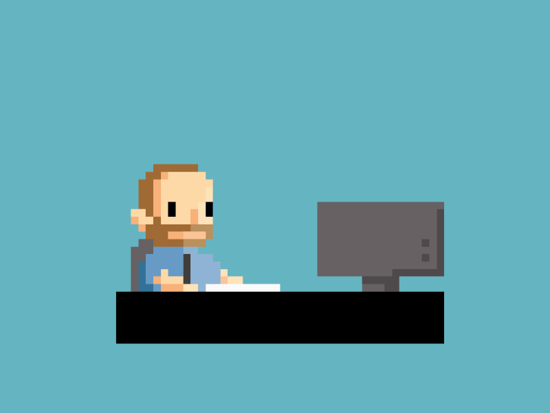 Working from Home adobe photoshop animation daddy digitaldesignerlife freelancer pixel art real life retro game videogame working from home