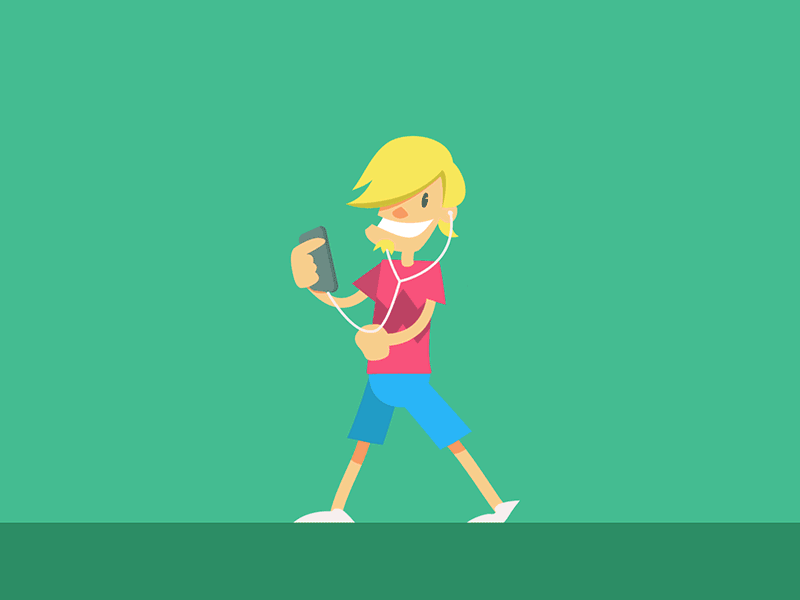 Dude Walk Cycle 2d after effects character illustration smartphone walk cycle