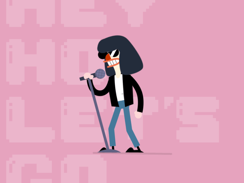 Joey Ramone after effects animation character design loop punk ramones rock singer