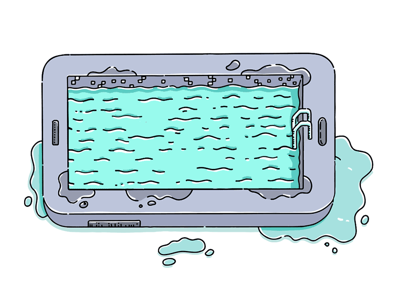 Drowning in distractions after effects animation design gif illustration loop