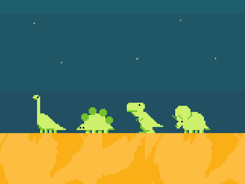 Dinosaurs! 16bit after effects animation fan art frame by frame game illustration mobile mobile animation mobile app pixel art retrogaming