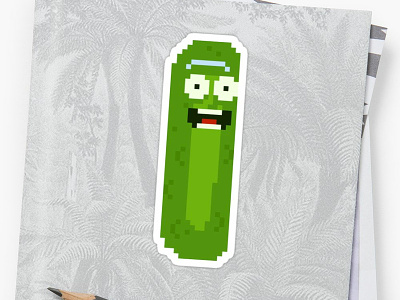 16bit Pickle Rick Sticker 16bit adult swim illustration pixel art rick and morty