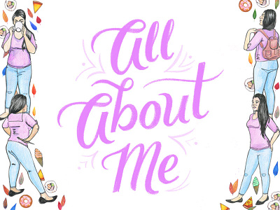 All About Me design illustration lettering