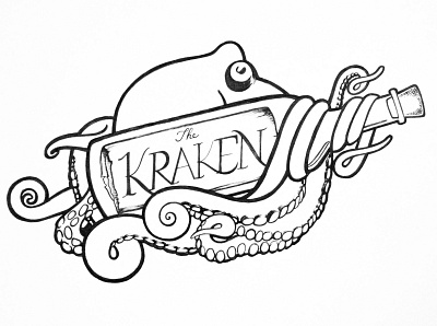 The Kraken Sketch art artdaily blackandwhite design draw drawn pen sketch