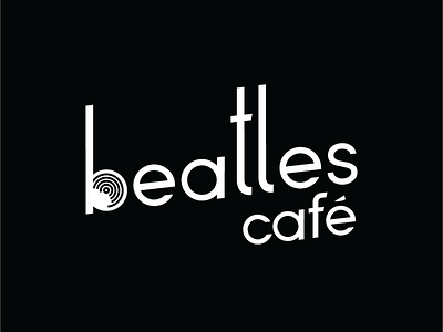 Beatles Cafe Logo artwork branding design flat icon illustration logo minimal music typography