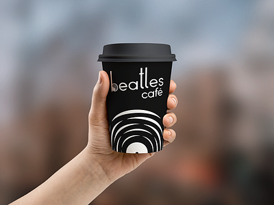 Beatles Café takeout cup design branding cup design flat illustration minimal music restaurant vector