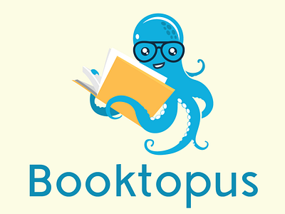 Booktopus Logo artwork branding cover art design flat illustration logo logodesign minimal vector