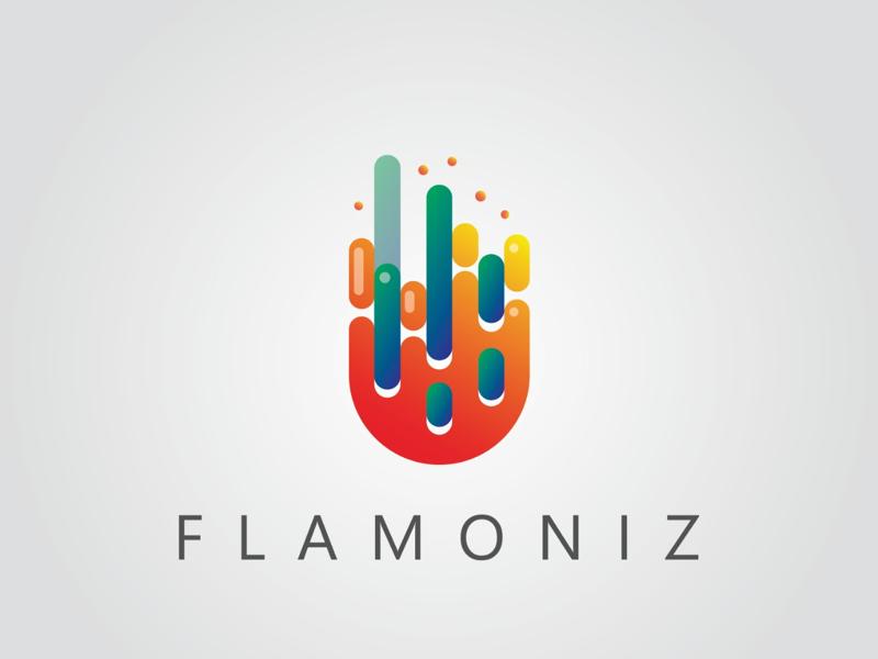 FLAMONIZ logo minimal minimalism logo illustration branding flat vector brand