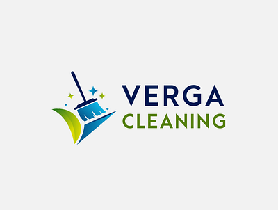 Verga Cleaning Logo artwork branding design flat icon illustration logo manipulation minimal vector