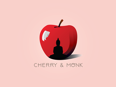 combination of Cherry & Monk artwork branding design flat illustration minimal vector