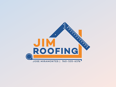 Draft of JIM ROOFING branding cover art design flat icon illustration logo minimal typography vector