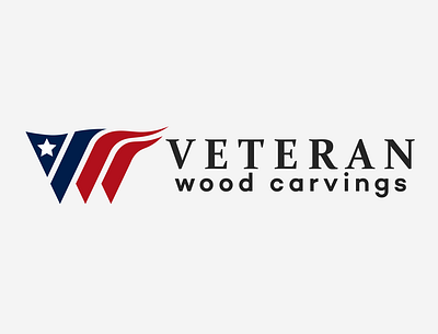 Veteran Wood Carving logo design usa flag vector veteran wood carving