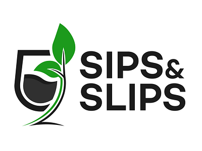 Sips & Slips Logo | Wine and gardening company