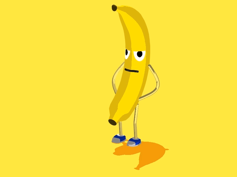 Banana Peeler 3d banana c4d character rigging cinema 4d cinema4d modelling rubber hose animation