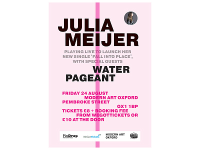 Julia Meijer at Modern Art Oxford gig poster art direction graphic design poster design