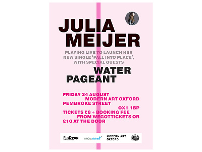 Julia Meijer at Modern Art Oxford gig poster