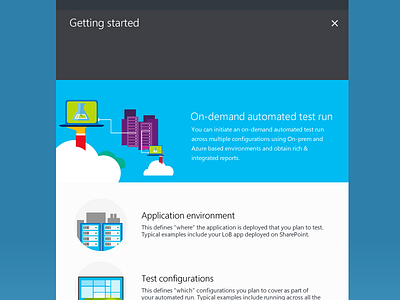 Getting started - Test run automation azure design experience getting started help icons illustration microsoft run test wizard